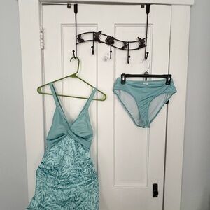 Light Teal Two piece swimsuit dress and bottoms